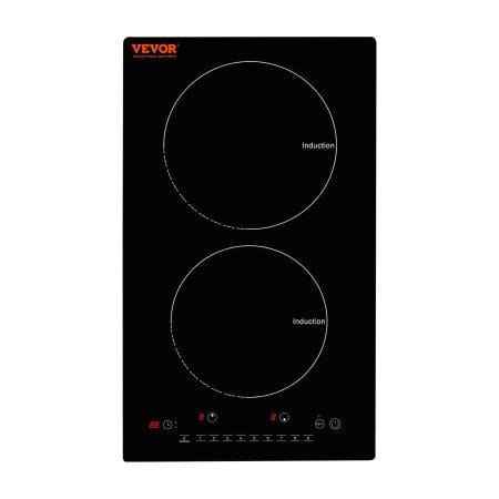 1800W Induction Cooktop 12" Electric Touch Screen Ceramic Stove Top with 2 Burners